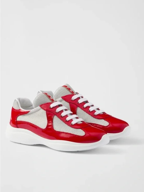 Prada Men’s Patent Leather and Technical Fabric America's Cup Sneakers Sz 7 - Picture 9 of 10